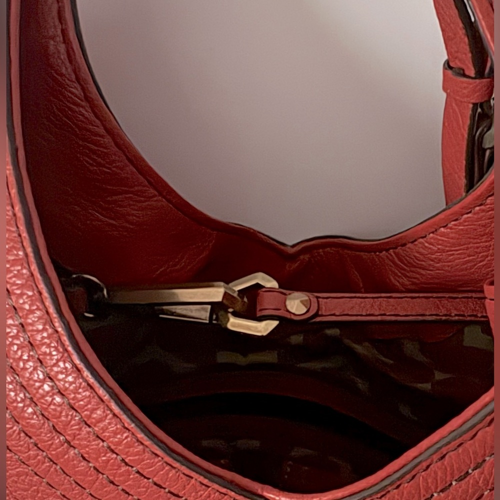 orYANY Tracy Double Handle Italian Grain Leather Hobo Rust Color Handbag - Picture 6 of 16